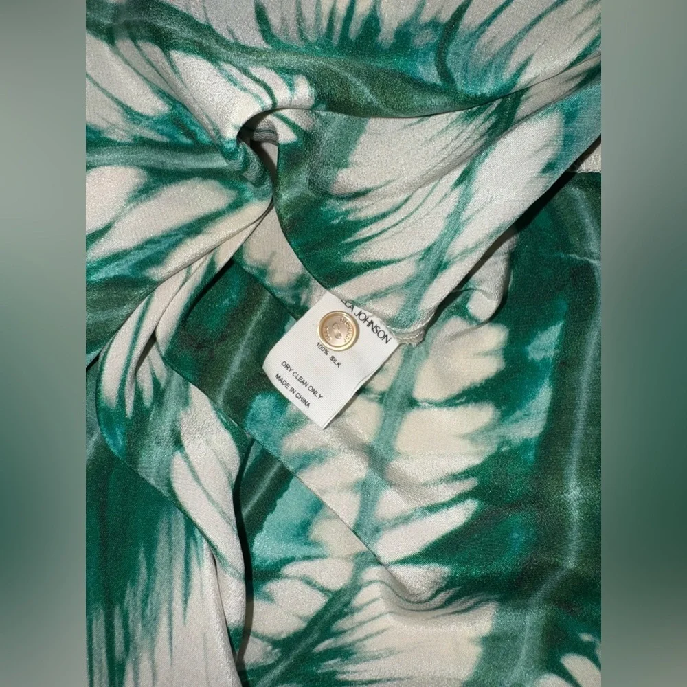 NEW Ulla Johnson Ines Puff Sleeve Silk Maxi green Dress sz 2 - Picture 5 of 9